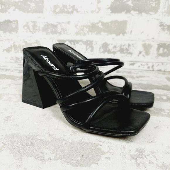 New Abound Austry Black Tubular Strappy Heeled Sandal i567 - Picture 5 of 11